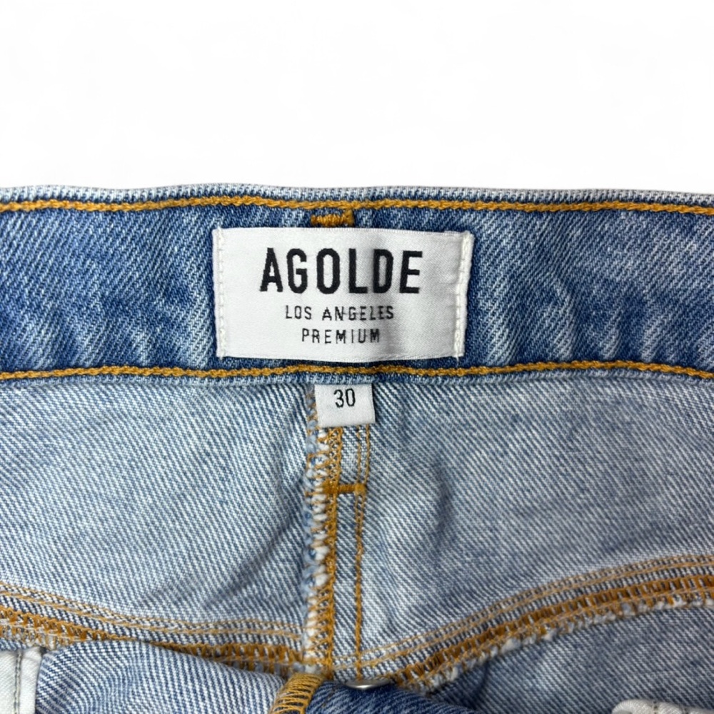 Agolde Denim Mini Skirt with Frayed Hem SZ 30 Y2K Millennium Jean Spring Summer - Picture 3 of 6